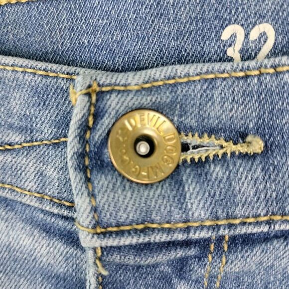 Devil Dog Jeans Mens Size 32x32 Blue Taper Sanforized Stretch Light Wash DD1001 - Picture 6 of 16